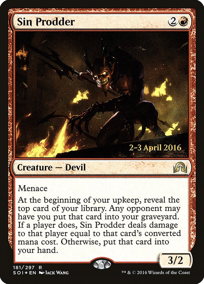 Sin Prodder [Shadows over Innistrad Prerelease Promos] | Good Games Modbury