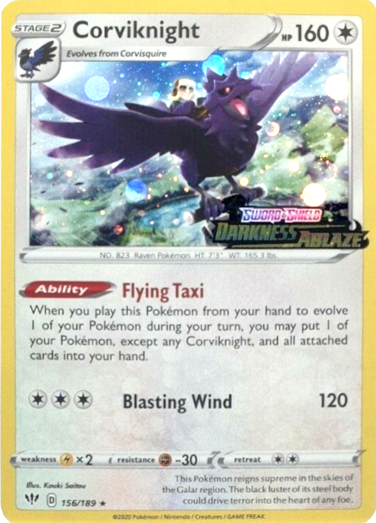 Corviknight (156/189) (Cosmos Holo) [Sword & Shield: Darkness Ablaze] | Good Games Modbury