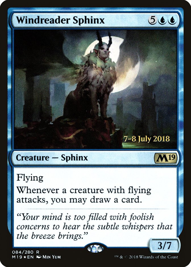 Windreader Sphinx [Core Set 2019 Prerelease Promos] | Good Games Modbury