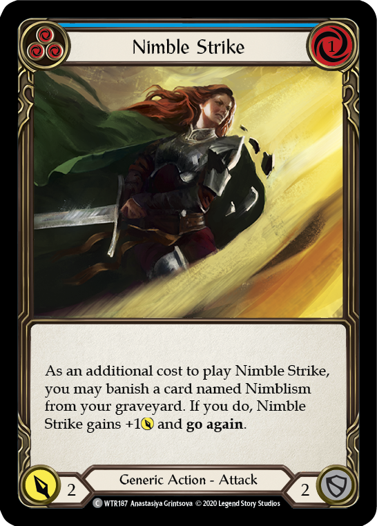 Nimble Strike (Blue) [U-WTR187] (Welcome to Rathe Unlimited)  Unlimited Rainbow Foil | Good Games Modbury