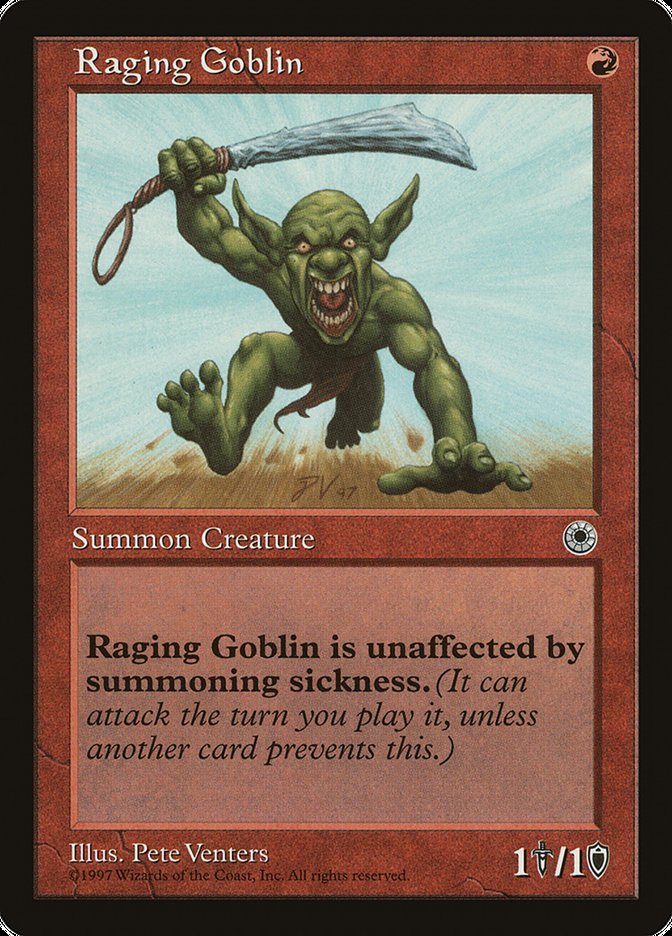 Raging Goblin (No Flavor Text) [Portal] | Good Games Modbury