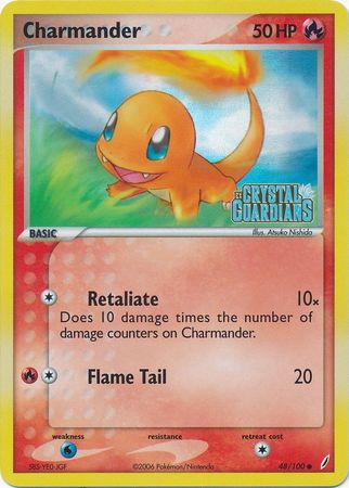 Charmander (48/100) (Stamped) [EX: Crystal Guardians] | Good Games Modbury