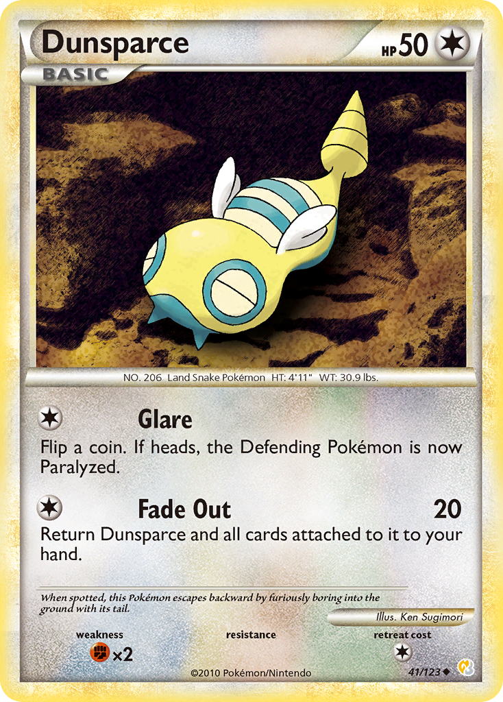 Dunsparce (41/123) [HeartGold & SoulSilver: Base Set] | Good Games Modbury