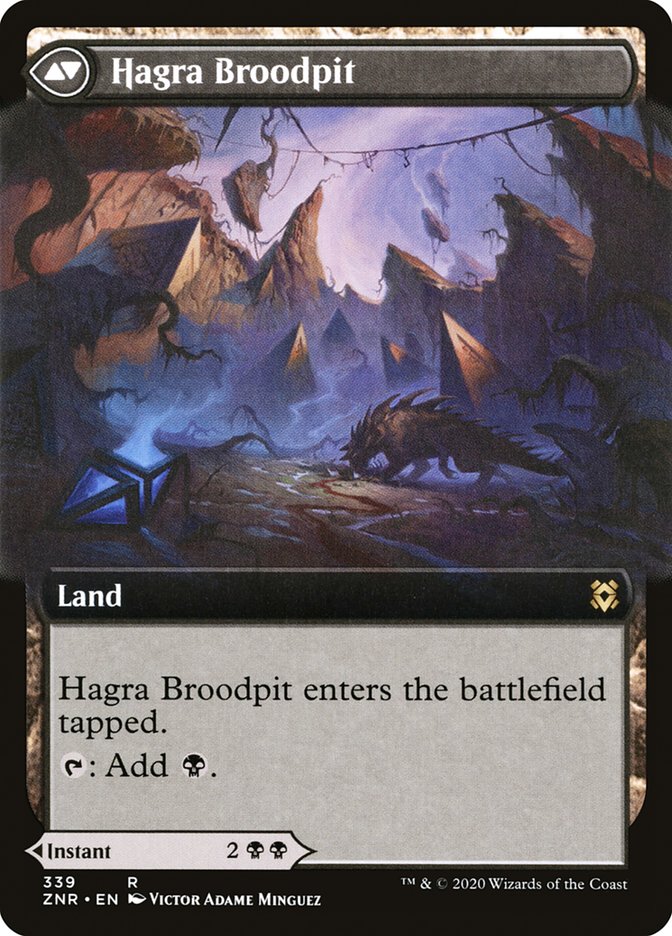 Hagra Mauling // Hagra Broodpit (Extended Art) [Zendikar Rising] | Good Games Modbury