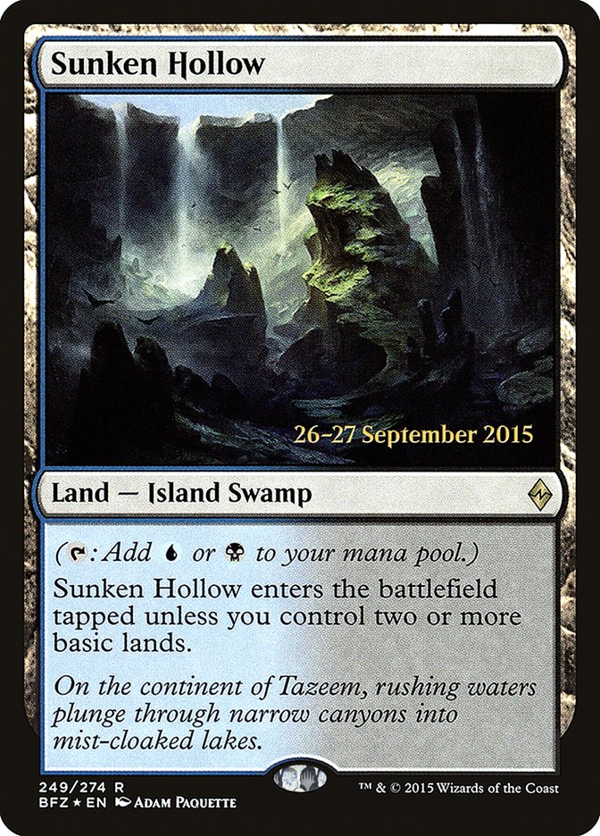 Sunken Hollow [Battle for Zendikar Prerelease Promos] | Good Games Modbury