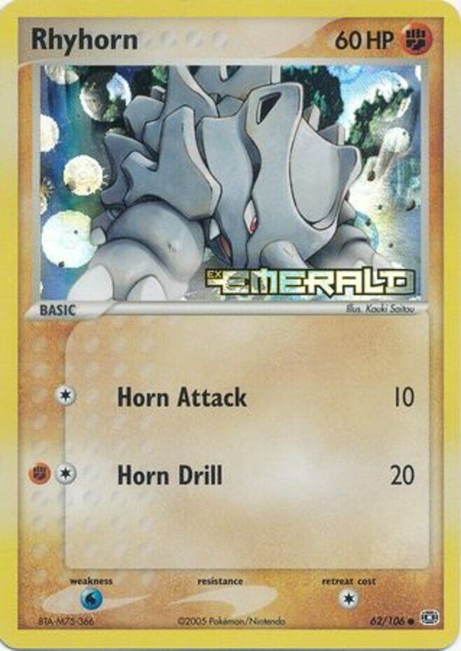 Rhyhorn (62/106) (Stamped) [EX: Emerald] | Good Games Modbury