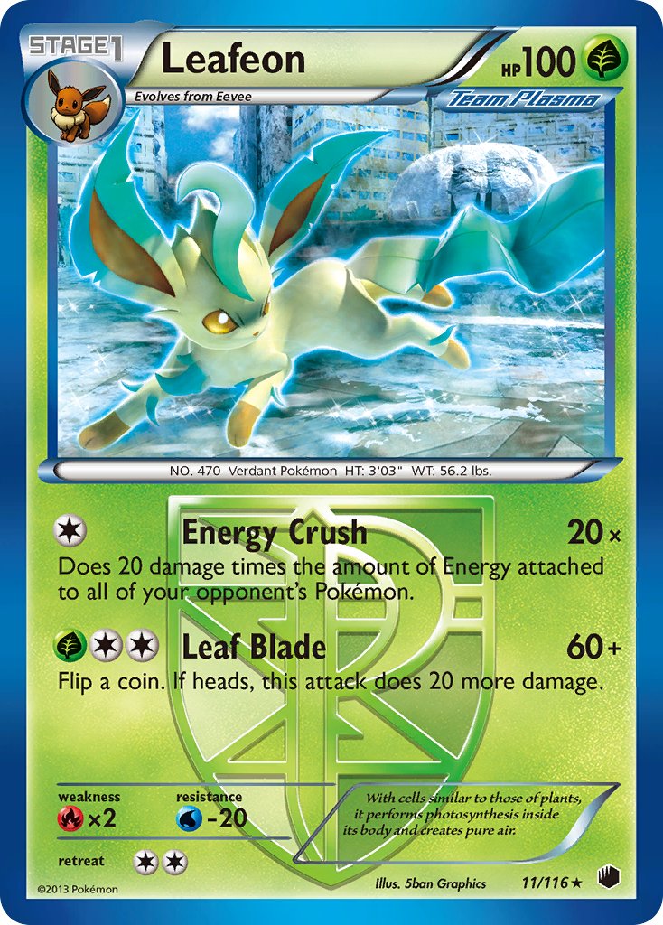 Leafeon (11/116) (Theme Deck Exclusive) [Black & White: Plasma Freeze] | Good Games Modbury