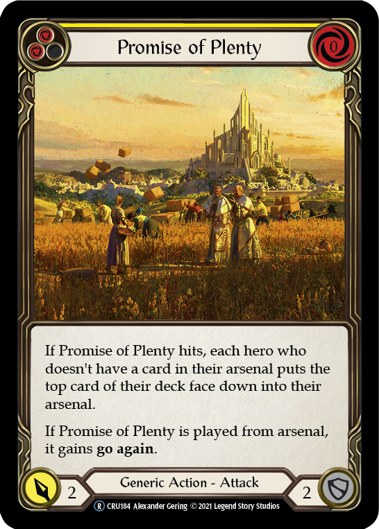 Promise of Plenty (Yellow) [U-CRU184] (Crucible of War Unlimited)  Unlimited Rainbow Foil | Good Games Modbury