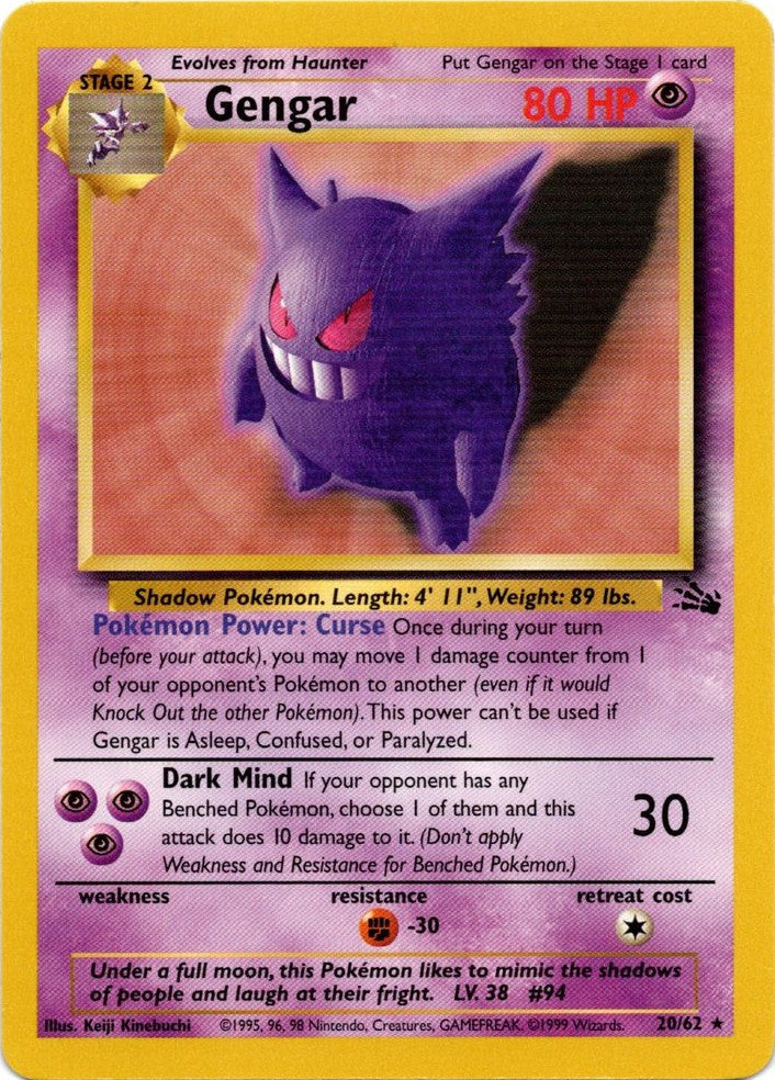 Gengar (20/62) [Fossil Unlimited] | Good Games Modbury