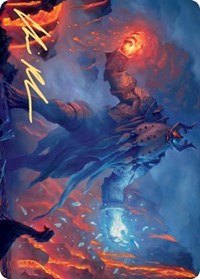 Aegar, the Freezing Flame (Gold-Stamped Signature) [Kaldheim Art Series] | Good Games Modbury