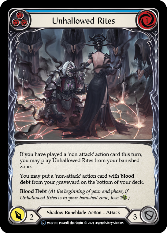 Unhallowed Rites (Blue) [U-MON161-RF] (Monarch Unlimited)  Unlimited Rainbow Foil | Good Games Modbury