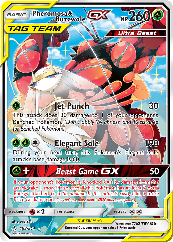 Pheromosa & Buzzwole GX (192/214) [Sun & Moon: Unbroken Bonds] | Good Games Modbury