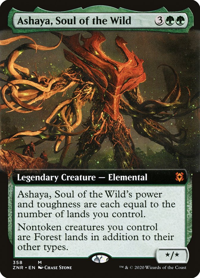 Ashaya, Soul of the Wild (Extended Art) [Zendikar Rising] | Good Games Modbury