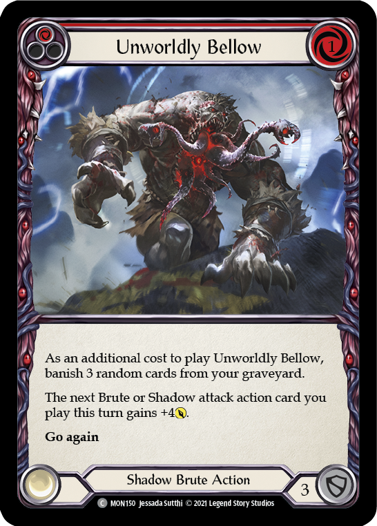 Unworldly Bellow (Red) [MON150-RF] (Monarch)  1st Edition Rainbow Foil | Good Games Modbury