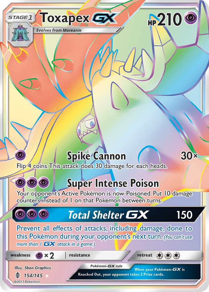 Toxapex GX (154/145) [Sun & Moon: Guardians Rising] | Good Games Modbury