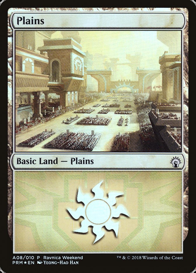 Plains (A08) [Ravnica Allegiance Ravnica Weekend] | Good Games Modbury