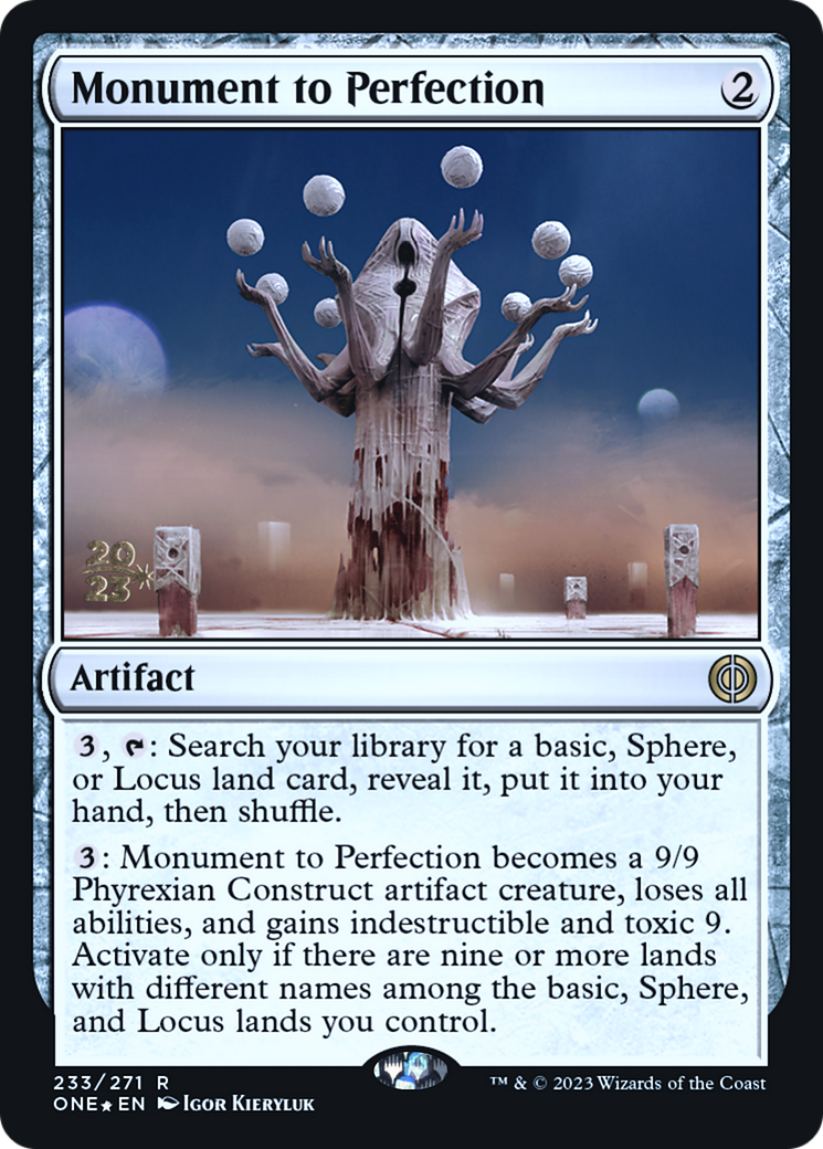 Monument to Perfection [Phyrexia: All Will Be One Prerelease Promos] | Good Games Modbury