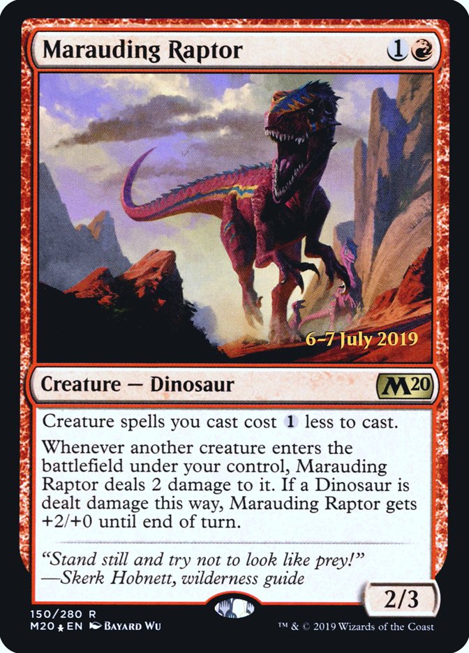 Marauding Raptor [Core Set 2020 Prerelease Promos] | Good Games Modbury