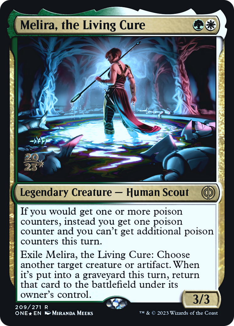 Melira, the Living Cure [Phyrexia: All Will Be One Prerelease Promos] | Good Games Modbury