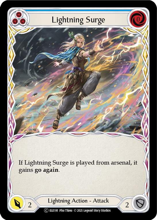 Lightning Surge (Blue) [U-ELE191] (Tales of Aria Unlimited)  Unlimited Rainbow Foil | Good Games Modbury