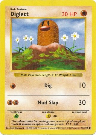 Diglett (47/102) [Base Set Shadowless Unlimited] | Good Games Modbury