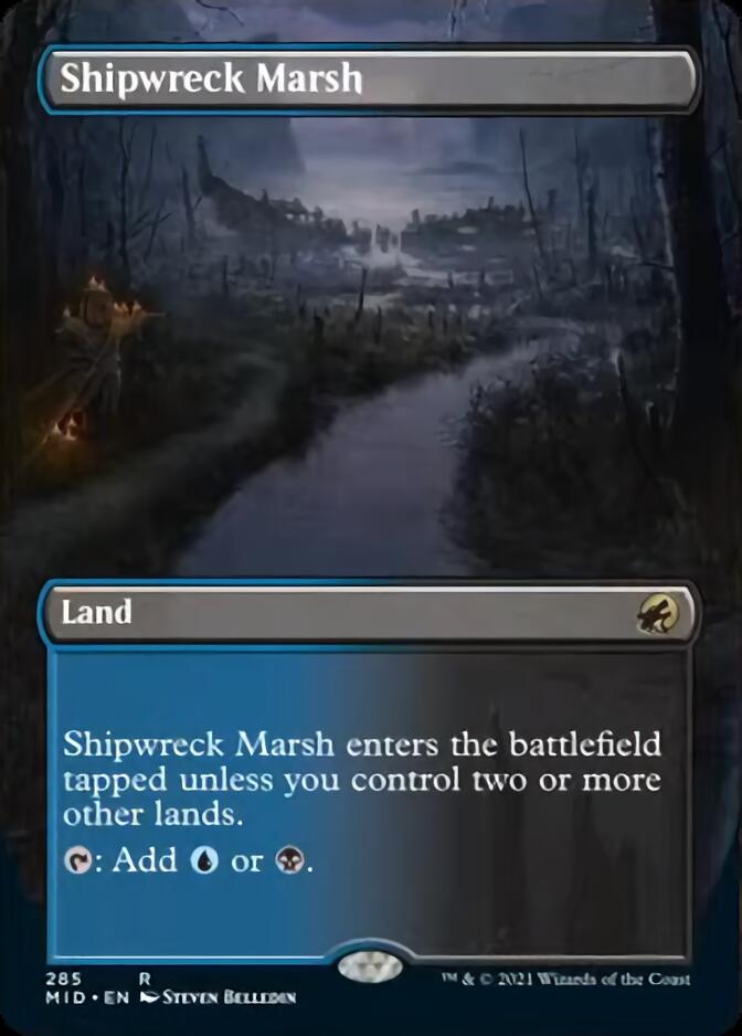 Shipwreck Marsh (Borderless Alternate Art) [Innistrad: Midnight Hunt] | Good Games Modbury