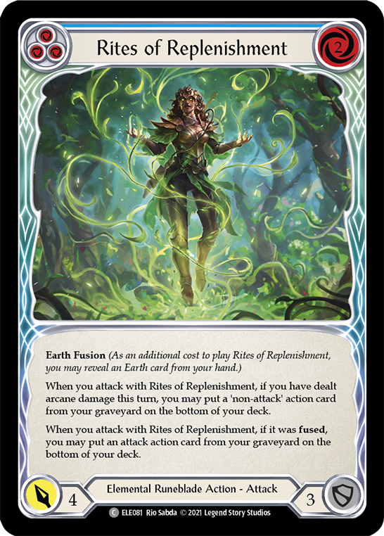 Rites of Replenishment (Blue) [ELE081] (Tales of Aria)  1st Edition Rainbow Foil | Good Games Modbury