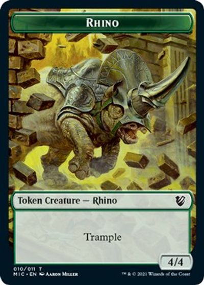 Rhino // Wolf Double-Sided Token [Innistrad: Midnight Hunt Commander Tokens] | Good Games Modbury