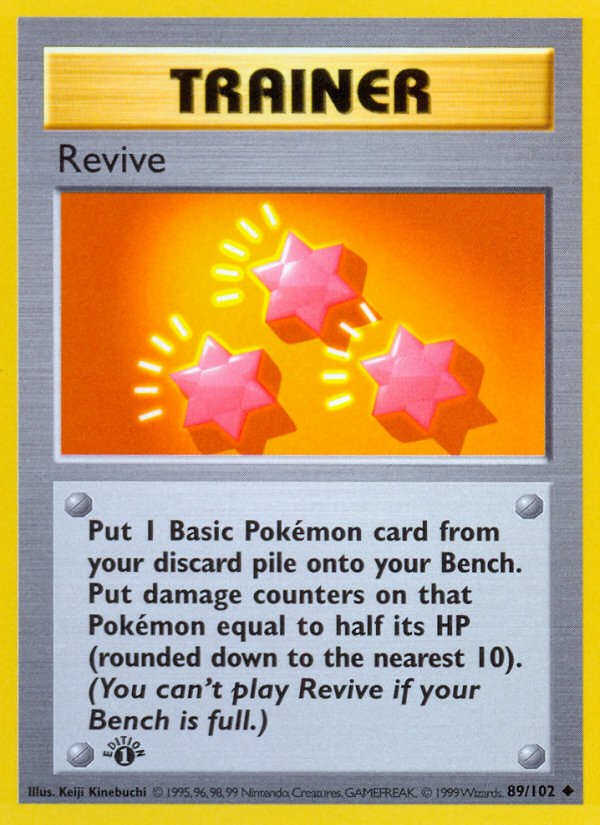 Revive (89/102) (Shadowless) [Base Set 1st Edition] | Good Games Modbury