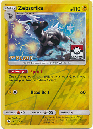Zebstrika (82/214) (League Promo 1st Place) [Sun & Moon: Lost Thunder] | Good Games Modbury