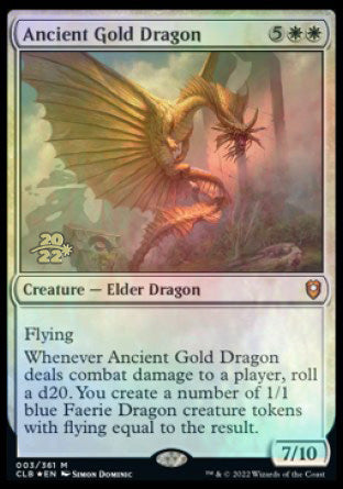 Ancient Gold Dragon [Commander Legends: Battle for Baldur's Gate Prerelease Promos] | Good Games Modbury