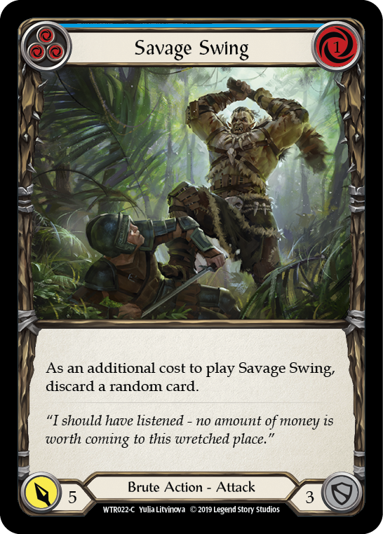 Savage Swing (Blue) [WTR022-C] (Welcome to Rathe)  Alpha Print Rainbow Foil | Good Games Modbury