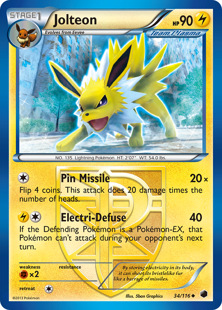 Jolteon (34/116) [Black & White: Plasma Freeze] | Good Games Modbury