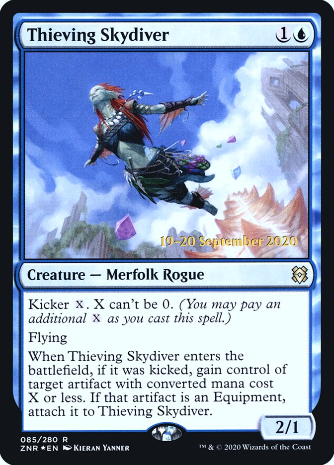 Thieving Skydiver [Zendikar Rising Prerelease Promos] | Good Games Modbury