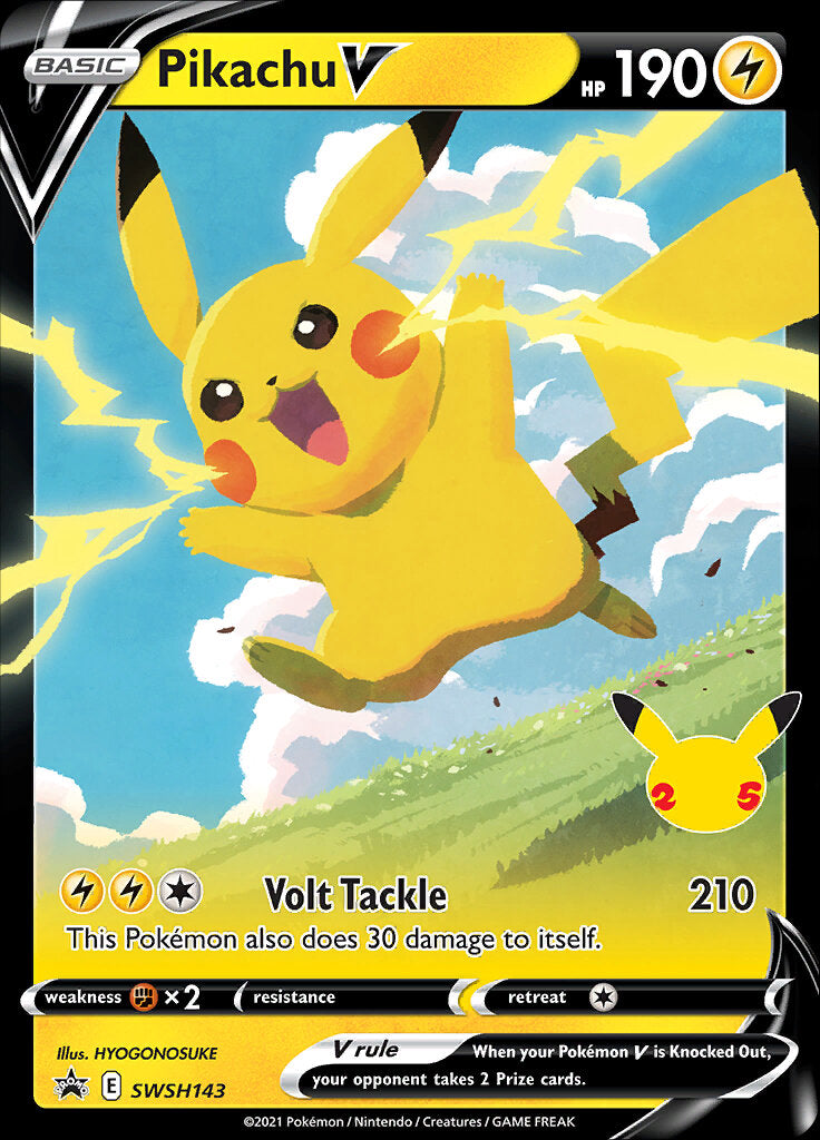 Pikachu V (SWSH143) (Celebrations) [Sword & Shield: Black Star Promos] | Good Games Modbury