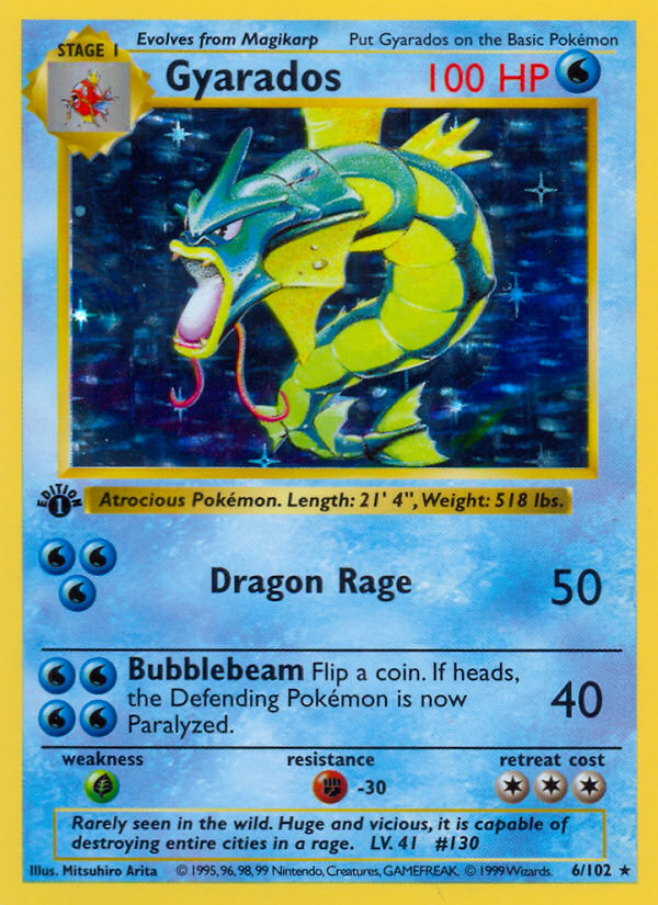 Gyarados (6/102) (Shadowless) [Base Set 1st Edition] | Good Games Modbury