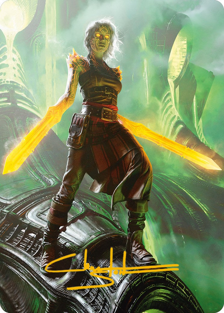 Nahiri, the Unforgiving Art Card (Gold-Stamped Signature) [Phyrexia: All Will Be One Art Series] | Good Games Modbury