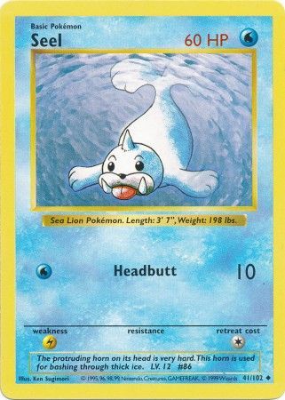 Seel (41/102) [Base Set Shadowless Unlimited] | Good Games Modbury