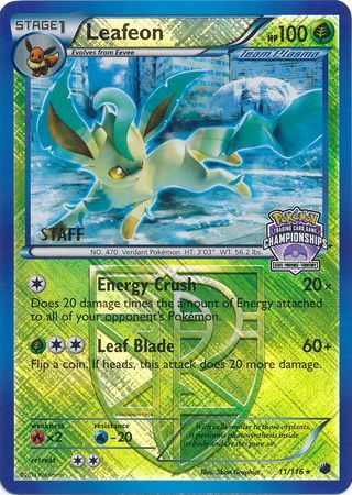 Leafeon (11/116) (States Championship Promo Staff) [Black & White: Plasma Freeze] | Good Games Modbury