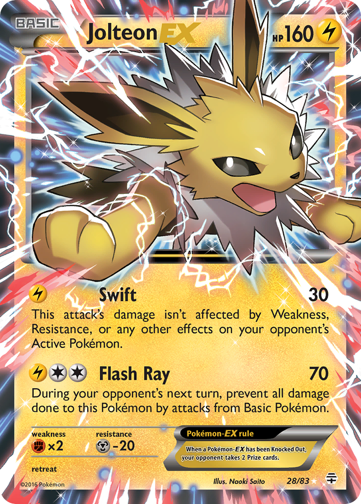 Jolteon EX (28/83) [XY: Generations] | Good Games Modbury