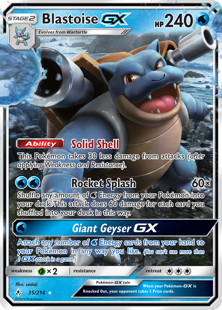 Blastoise GX (35/214) [Sun & Moon: Unbroken Bonds] | Good Games Modbury