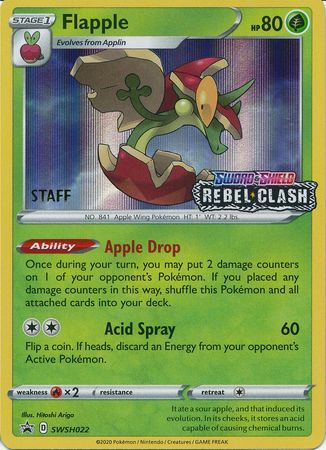 Flapple (SWSH022) (Staff Prerelease Promo) [Sword & Shield: Black Star Promos] | Good Games Modbury