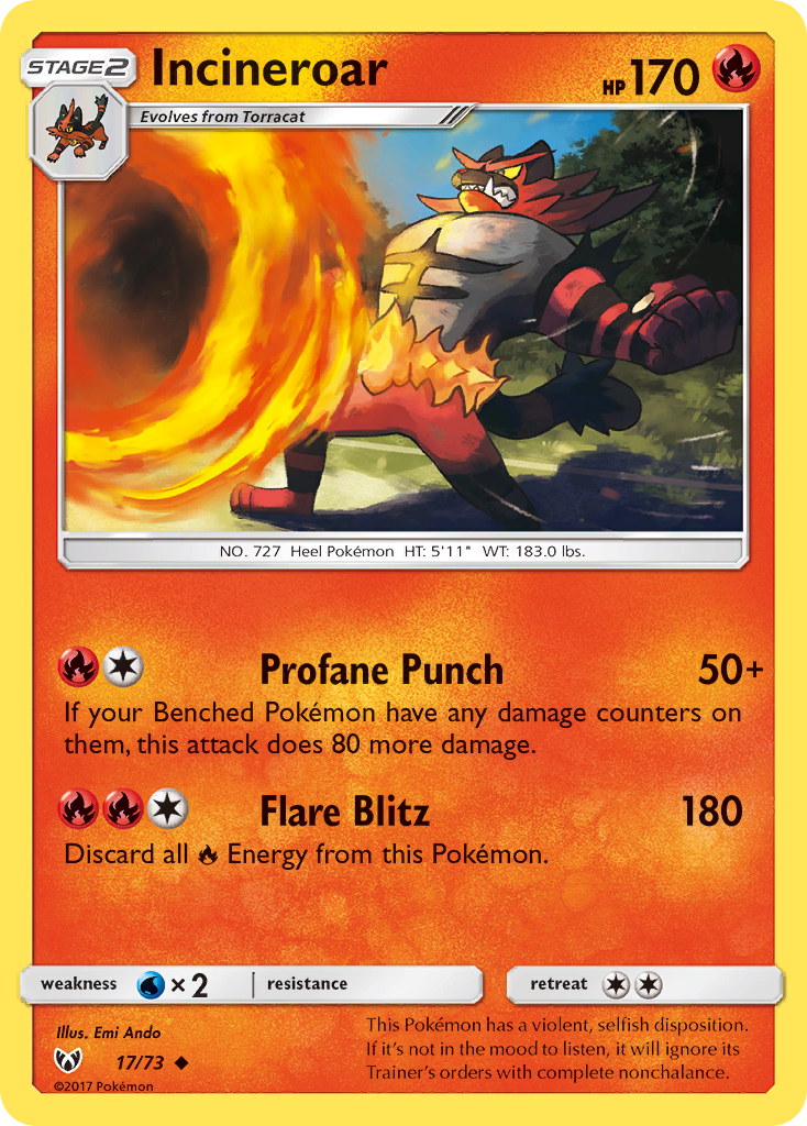 Incineroar (17/73) [Sun & Moon: Shining Legends] | Good Games Modbury