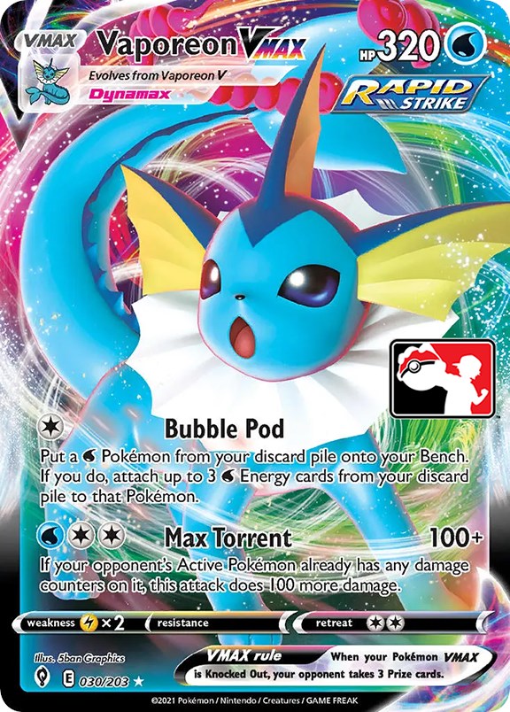 Vaporeon VMAX (030/203) [Prize Pack Series One] | Good Games Modbury