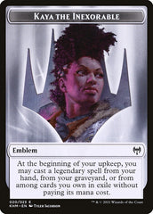 Human Warrior // Kaya, the Inexorable Emblem Double-Sided Token [Kaldheim Tokens] | Good Games Modbury