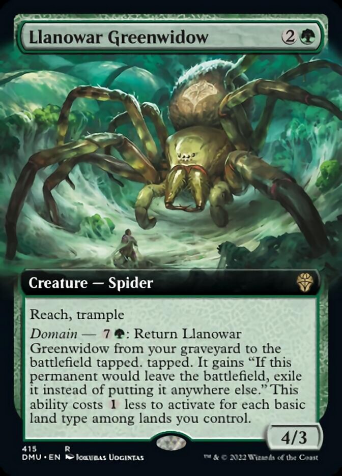 Llanowar Greenwidow (Extended Art) [Dominaria United] | Good Games Modbury