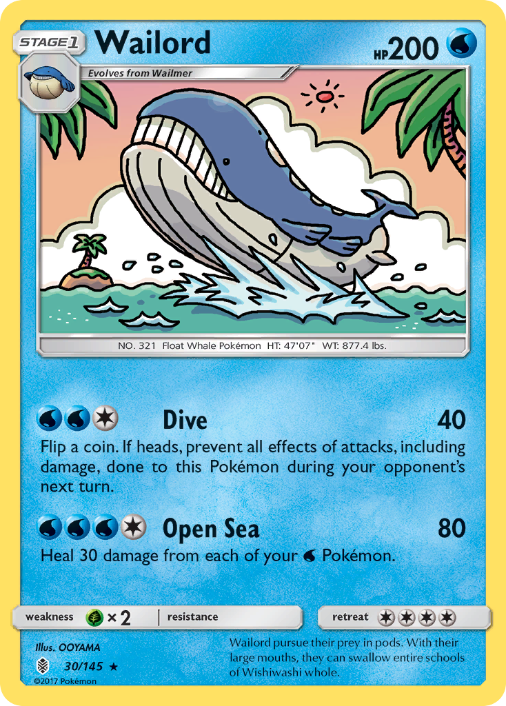 Wailord (30/145) [Sun & Moon: Guardians Rising] | Good Games Modbury