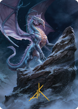 Ancient Silver Dragon Art Card (06) (Gold-Stamped Signature) [Commander Legends: Battle for Baldur's Gate Art Series] | Good Games Modbury