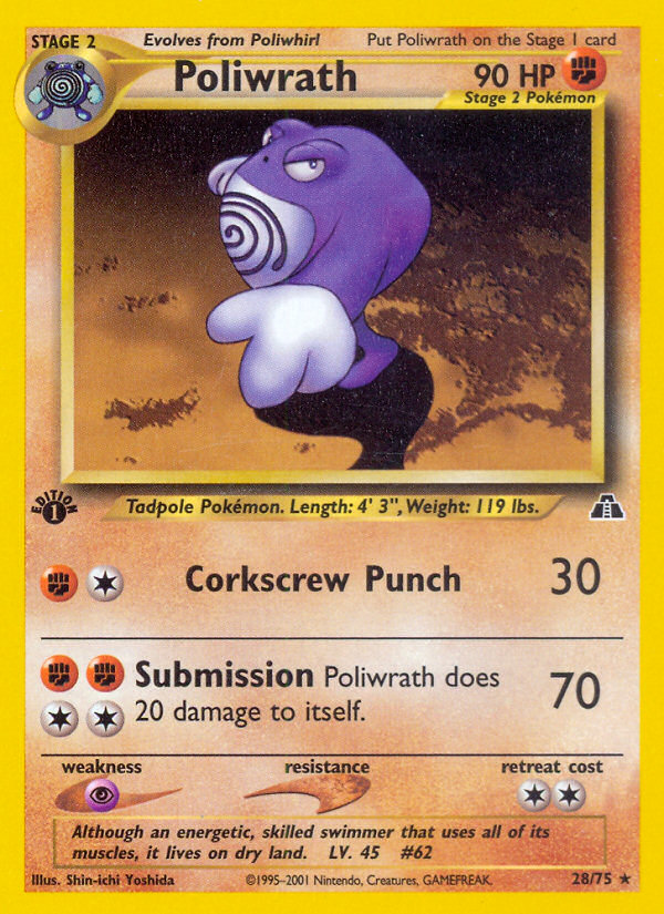 Poliwrath (28/75) [Neo Discovery 1st Edition] | Good Games Modbury