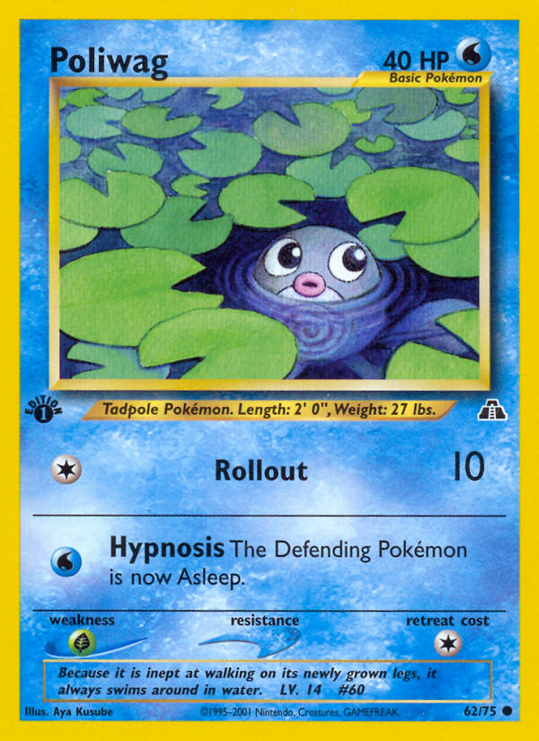 Poliwag (62/75) [Neo Discovery 1st Edition] | Good Games Modbury